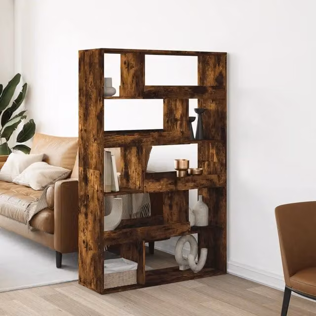 Libreria a parete vidaXL in MDF Rovere, L: 100 cm, P: 33 cm, H: 156,5 cm – 1