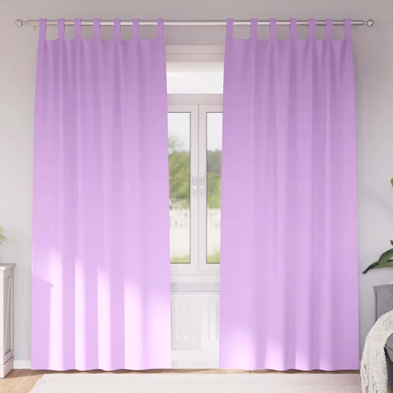 Set di 2 tende blackout vidaXL con anelli in poliestere, colore viola, H 245 x L 140 cm