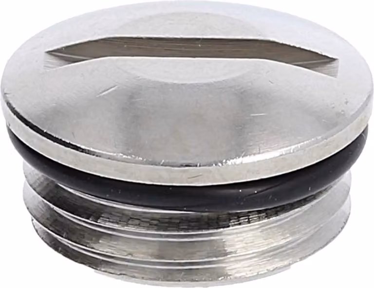 Tappo cieco WISKA PG9x1,41 rotondo con fessura, con O-ring, ottone (CuZn) nichelato, lunghezza filettatura 6,0 mm - 1 pezzo