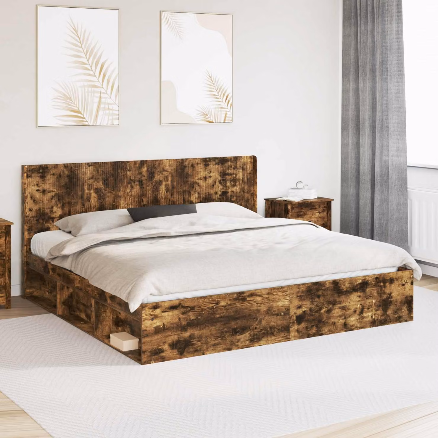 Testiera Letto vidaXL in Legno Ingegnerizzato Rovere Fumo Marrone