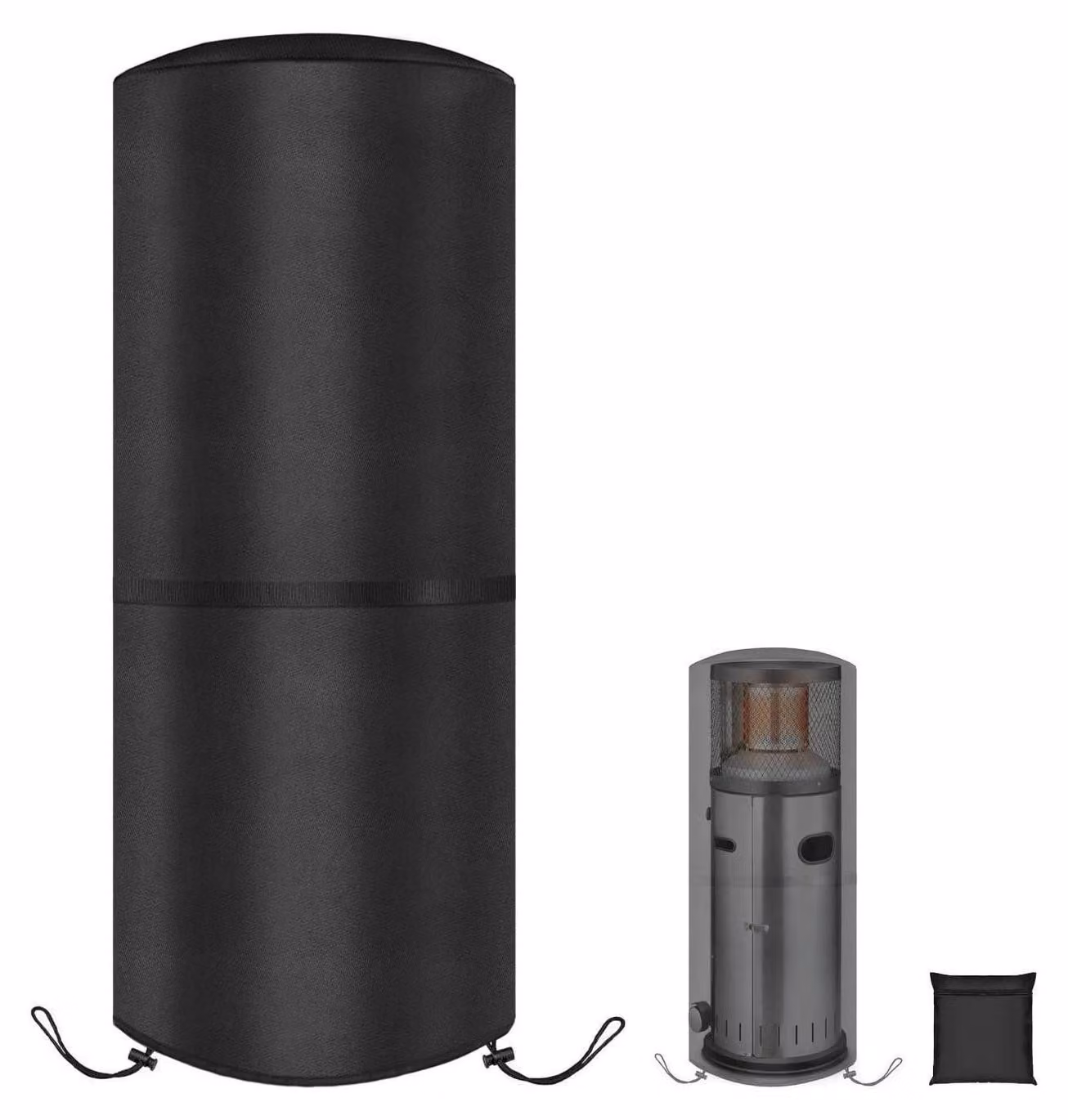 Copertura protettiva per riscaldatori da esterno, resistente agli strappi, impermeabile, resistente ai raggi UV, realizzata in tessuto Oxford 420D, dimensioni 42x42x94 cm, colore nero