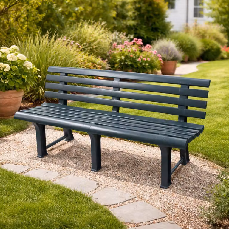 Dmora Panchina da Esterno Artur 49x145x74h cm Verde, 3 Posti Schienale Listelli