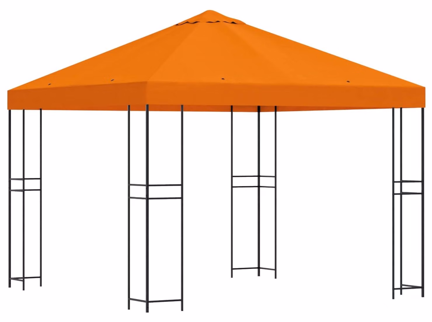 Gazebo 3 x 3 m Arancione Poliestere e Acciaio 190 gsm