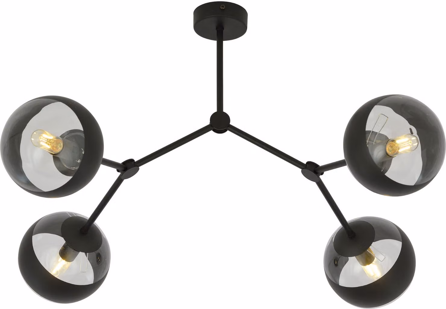 Lampada da soffitto Emibig 4xE14 40W SPACE 4 NERO/RIGHE 1135/4