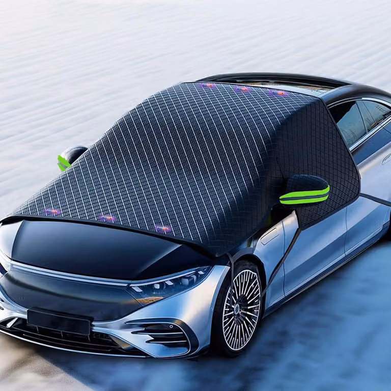 Copertura per parabrezza invernale, pieghevole, per SUV/autovetture, colore nero