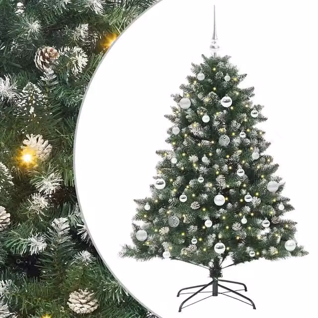Albero di Natale Artificiale-Albero Natalizio con 150 LED Verde 150 cm 422345