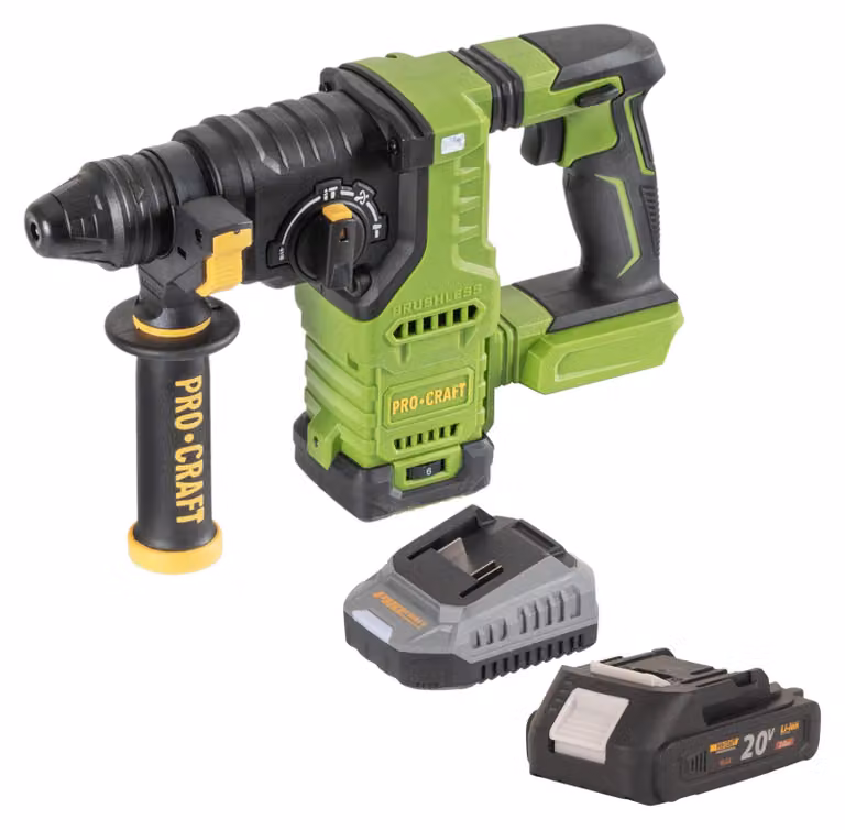 Martello perforatore a batteria Procraft PHA30bb 20 V 2,8 J SDS plus Brushless + 1x batteria 2,0 Ah + caricabatteria