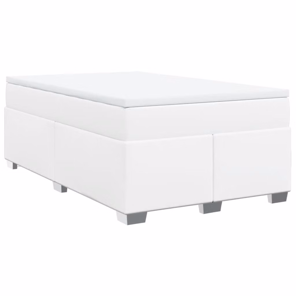 Giroletto a Molle con Materasso Bianco 120x200 cm in Pelle finta