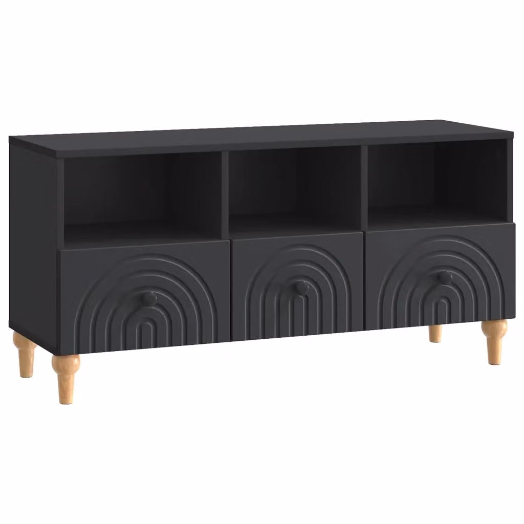 Mobile porta TV moderno Design In nero in legno ingegnerizzato L: 102 cm, P: 34,5 cm, H: 50 cm – 2