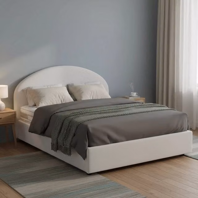 Letto Ambher Talamo Italia con Materasso Incluso, Bianco, L/P/H: 205 x 120 x 135 cm – 1