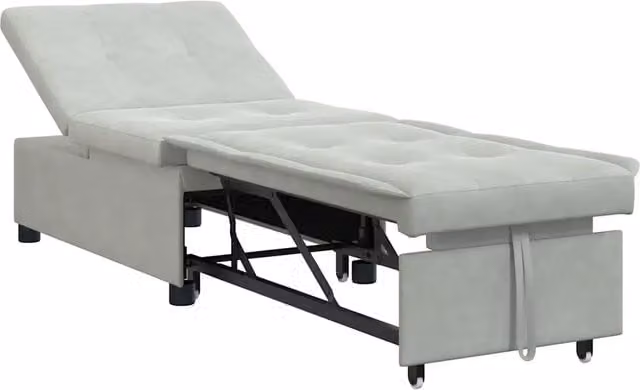 Divano letto | Sof¨¤ letto | Letto singolo Grigio chiaro 194 x 67 x 82 cm Velluto