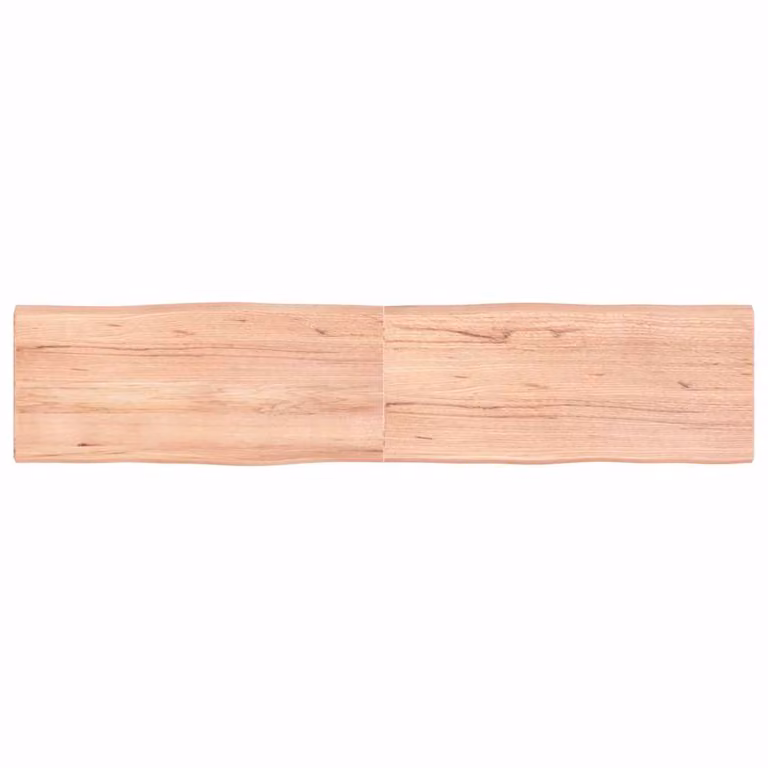 Piano Tavolo in Rovere con Bordo Naturale Marrone Chiaro vidaXL L: 180 cm, P: 40 cm, H: 2-4 cm