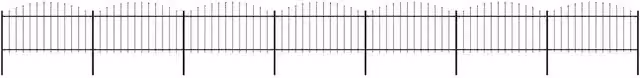 Recinzione da giardino con punta a lancia in acciaio vidaxl nero L: 1172 cm, H: 150 cm