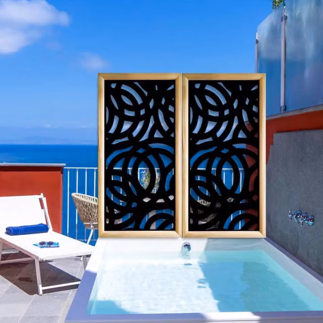 Cerchi Large Signorbit Moduli Decorativi in Legno e PVC, Colore: Nero, L 73 cm x H 148 cm – 1