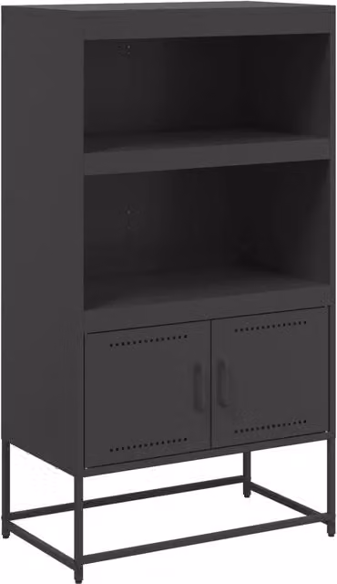 Credenza Design In in metallo nero opaco stile industrial L: 68,5 cm, P: 38,5 cm, H: 123,5 cm – 1