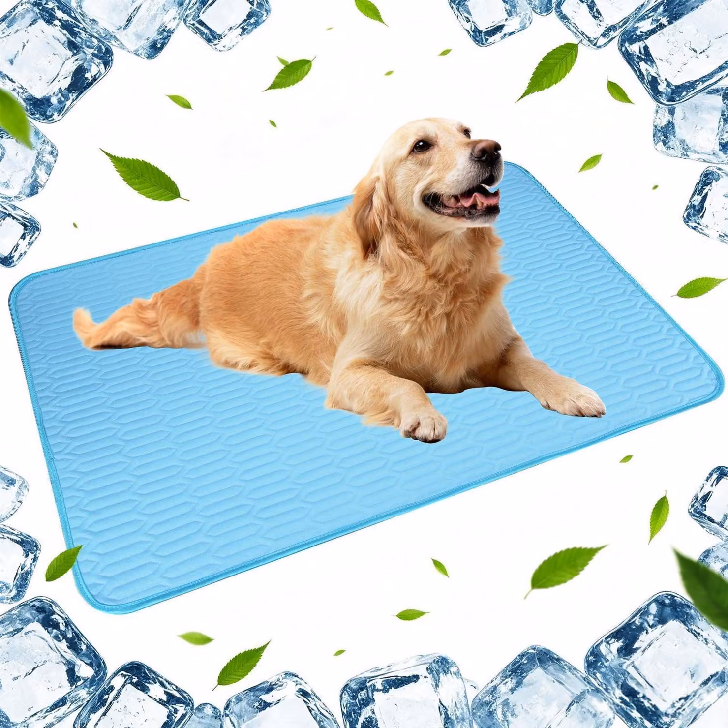 Tappetino refrigerante per cani, colore azzurro, dimensioni 70x100 cm, con sistema di raffreddamento integrato