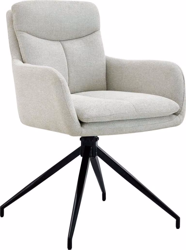 Sedia da pranzo girevole - Sedia da cucina - Comfort ergonomico | Colore: crema
