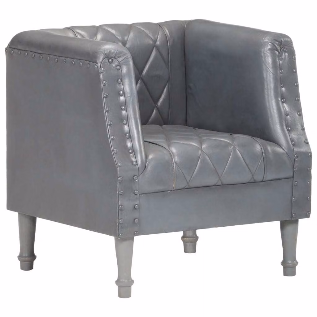 The Living Store Poltrona Grigio Vera pelle di capra