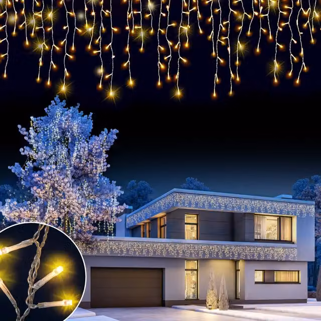 Catena luminosa a LED a tendina Monzana® Bianco caldo, IP44