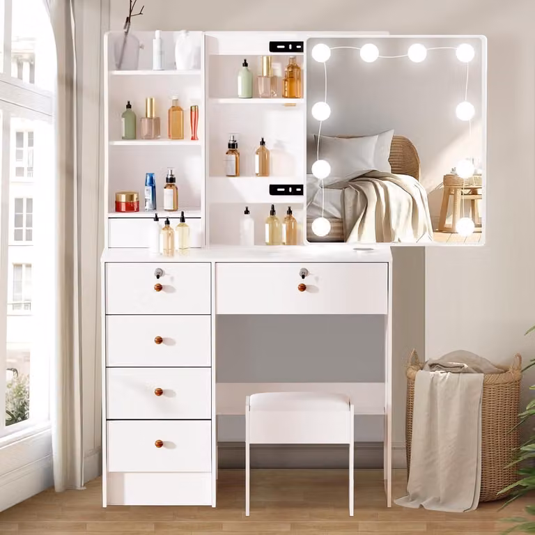 Tavolo da trucco Specchio di illuminazione a LED Tavolo cosmetico 3 colori M05