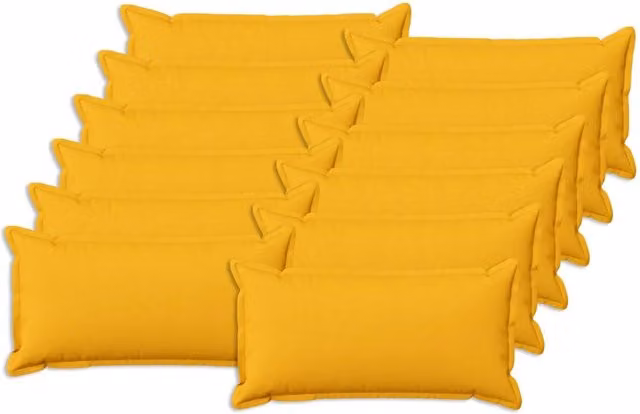 Set di 12 cuscini rettangolari vidaXL in poliestere, colore giallo, L/P/H: 80 x 40 x 40 cm