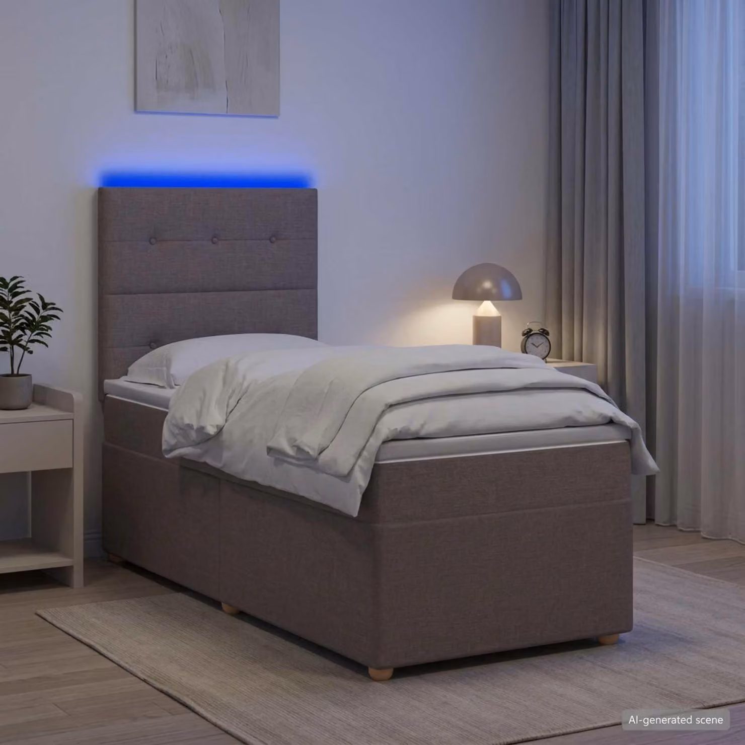 Maison Exclusive - Letto boxspring con materasso Taupe 100 x 200 cm Tessuto
