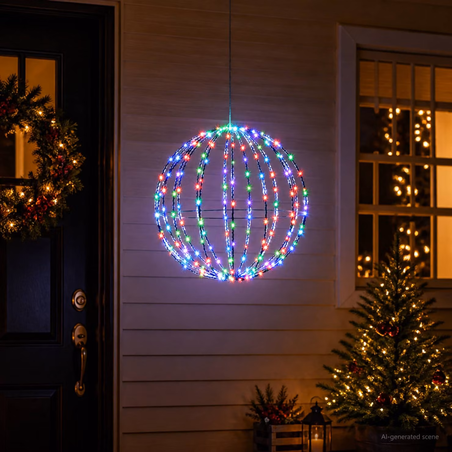 vidaXL Luce a punta di Natale 160 LED Multicolore Diametro 50 x 52 cm