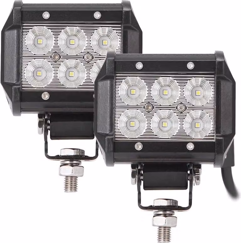 Greenmigo 2 pezzi 18W LED fari da lavoro LED fari supplementari LED fari 12V fari per auto fuoristrada proiettori impermeabili IP67 luci da lavoro