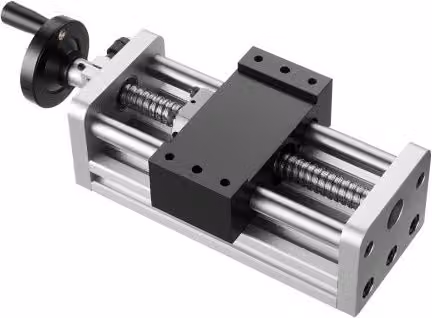 VEVOR Attuatore Lineare con Corsa di 100 mm, Guida di Movimento Lineare CNC con Vite a Sfere e Doppio Asse Ottico ad Alta Precisione C7, Colore Argento in Acciaio Inossidabile