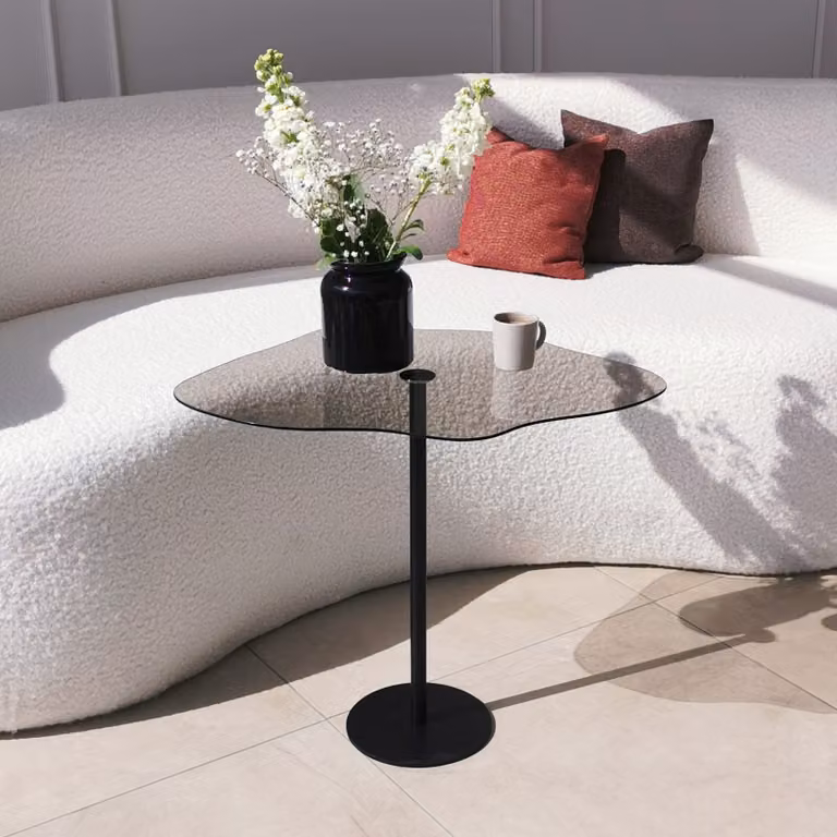 Skye Decor, Dior - Black, tavolini, nero, vetro, 60 x 50 x 45 cm