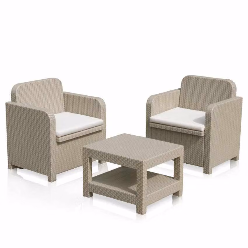 Sedia da giardino Grand Soleil Giglio Bar Rattan 2 posti - Beige