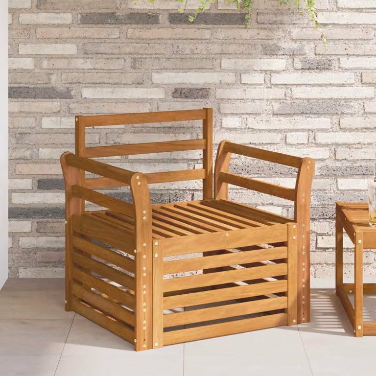 Set di divani da esterno da giardino e terrazzo vidaXL in legno di acacia massello marrone moderno