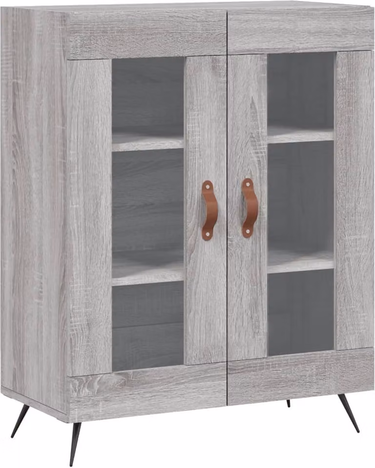 Credenza Grigio Sonoma 69,5x34x90 cm in Legno Multistrato