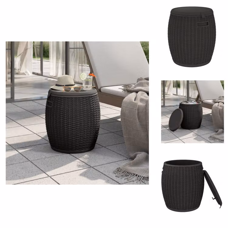 vidaXL Cassetta da giardino 4 in 1 in polipropilene nero - Cassette da giardino