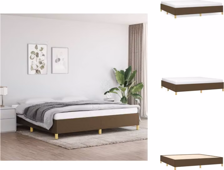 vidaXL Struttura letto in tessuto marrone scuro 200x200 cm - Letti e strutture letto