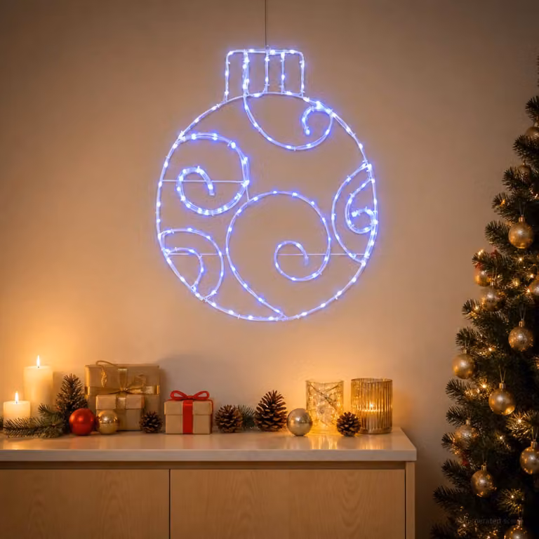 vidaXL Sfera natalizia a LED LOVIISA 160 LED Blu 55 x 65 cm