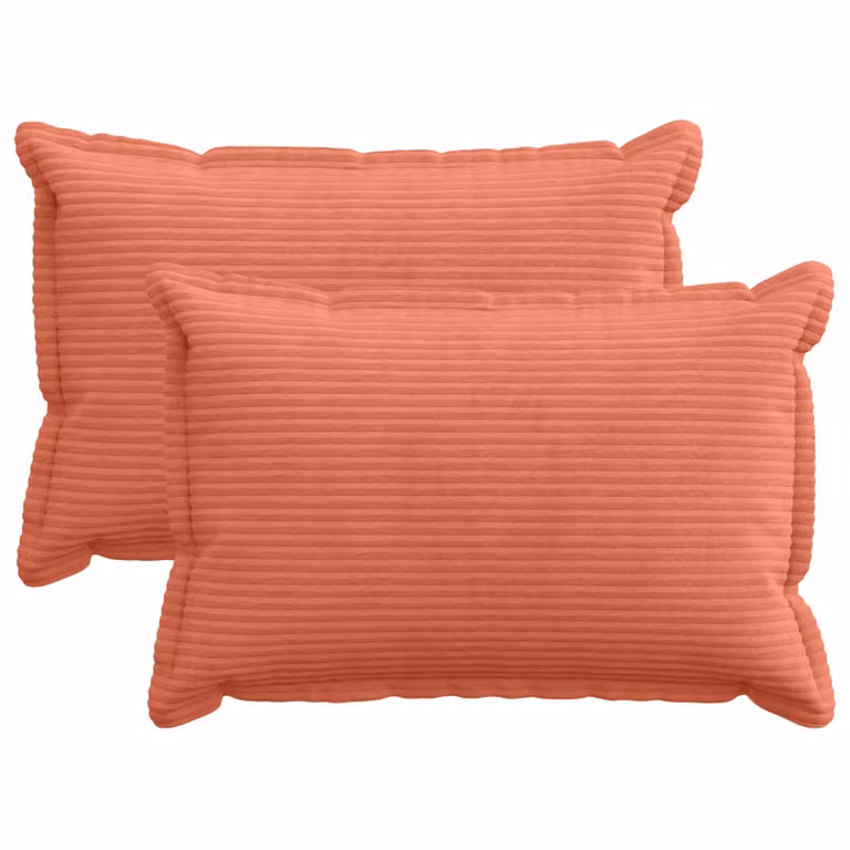 Set di 2 federe vidaXL HOUTEN in velluto a coste, colore rosso arancio, L: 60 cm x P: 40 cm