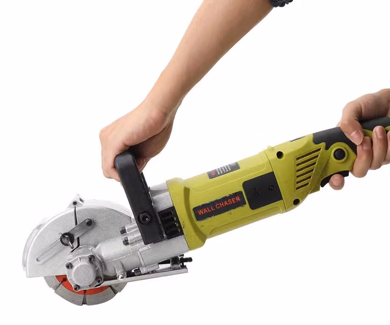 Fresatrice a colonna - Fresatrice elettrica per tagli a fessura nel muro, 4000W, 220V - Profondità/larghezza regolabile da 30 a 32 mm - 5 dischi da 121 mm - Portatile - Verde