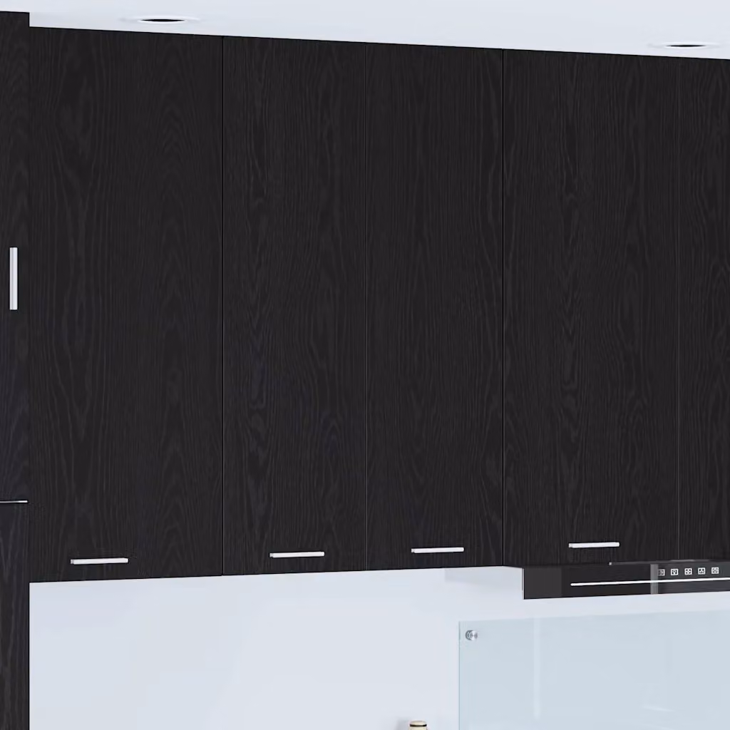 Armadio pensile da cucina vidaXL nero con ante a battente e ripiani interni L/P/H: 60 x 31 x 100 cm