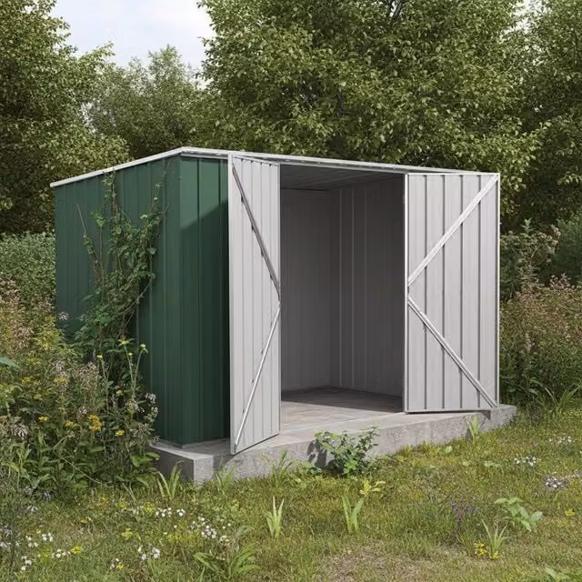 Casetta giardino lamiera Box in Acciaio Zincato 345x186cm x h1.92m - 98KG - 6.42mq - VERDE