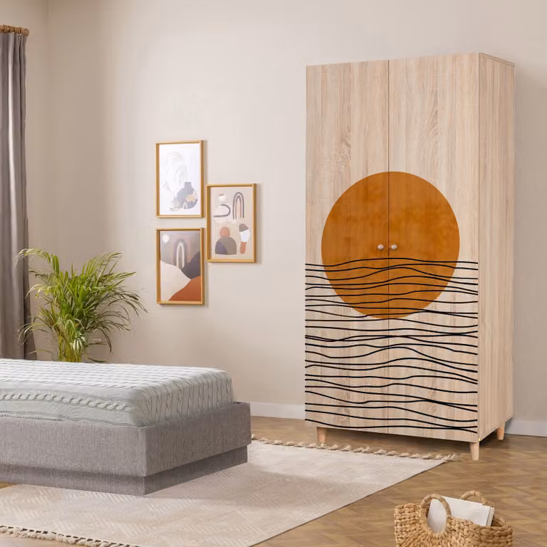Skye Decor, Lidya 2 -974, armadio, Sonomo, 100 % PANNELLI DI PARTICELLE RIVESTITI IN MELAMMINA, 90 x 52 x 192 cm