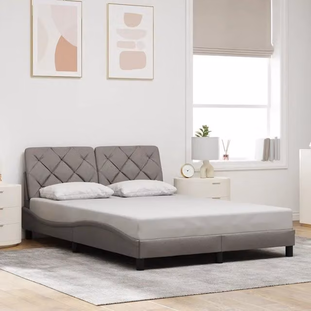 Giroletto vidaXL in tessuto color tortora senza materasso L/P/H: 140 x 200 cm – 1