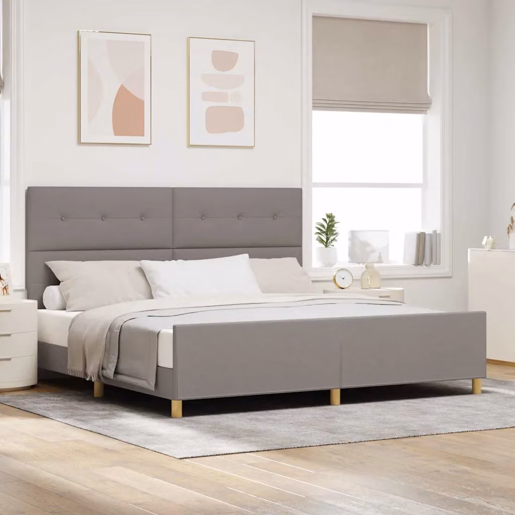 Struttura del letto con testiera Talpa vidaXL in tessuto e legno, L/P: 200 x 200 cm – 1