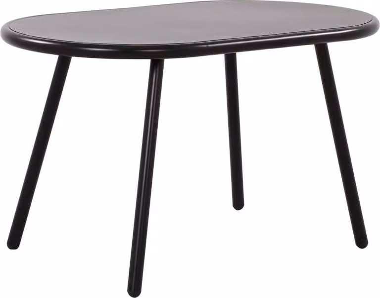 Tavolo da salotto moderno - tavolo da esterno - gambe in metallo antiruggine, resistente agli agenti atmosferici - plastica riciclata | colore: nero