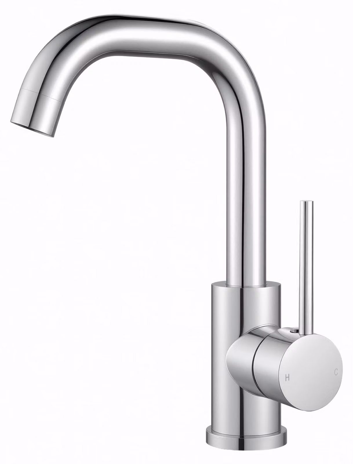 Omgoods - Rubinetto girevole per lavabo in acciaio inossidabile, con altezza regolabile