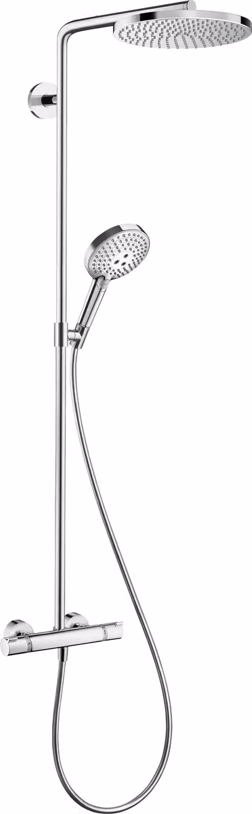 hansgrohe Raindance S Système de douche 240 1jet, PowderRain, avec thermostat, EcoSmart, 28825000, 28825000
