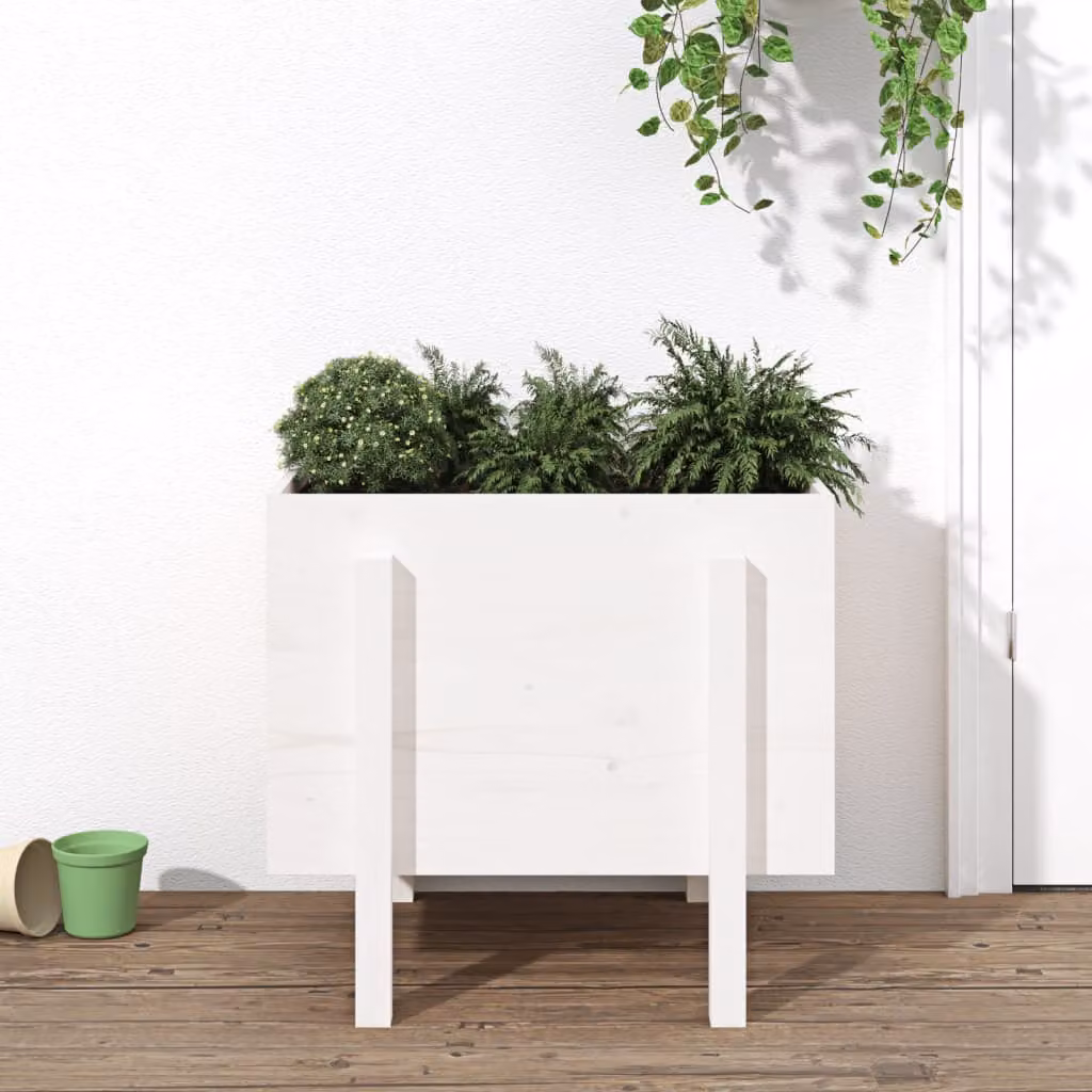 Fioriera da giardino vidaXL in legno di pino bianco L: 62 cm, P: 50 cm, H: 57 cm