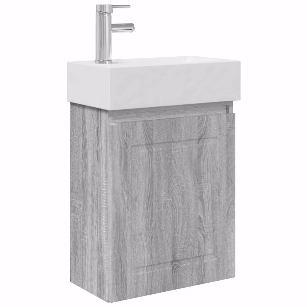 Mobile bagno moderno vidaXL Sonoma grigio con rubinetto L/P/H: 45,5 x 22,5 x 84 cm – 2