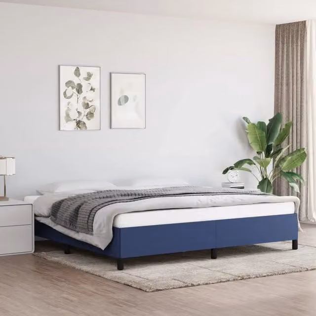 Giroletto vidaXL in tessuto blu senza materasso L/P: 200 x 200 cm