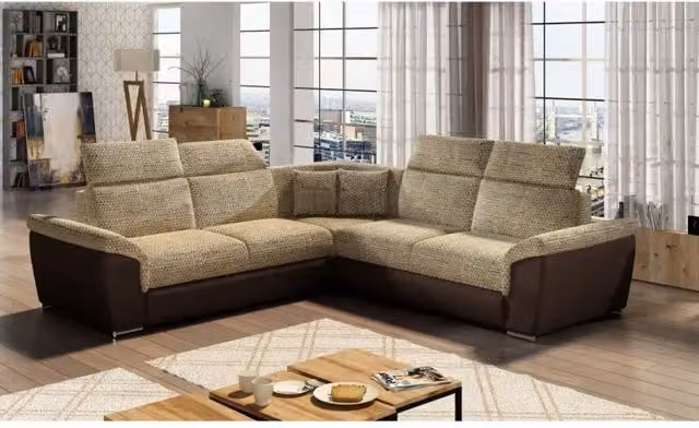 Divano ad angolo reversibile MEUBLORAMA FREDERICO beige con funzione letto, 5 posti, L/P/H: 266 x 266 x 102 cm – 1